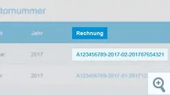 Menü-Ansicht im Kundenportal