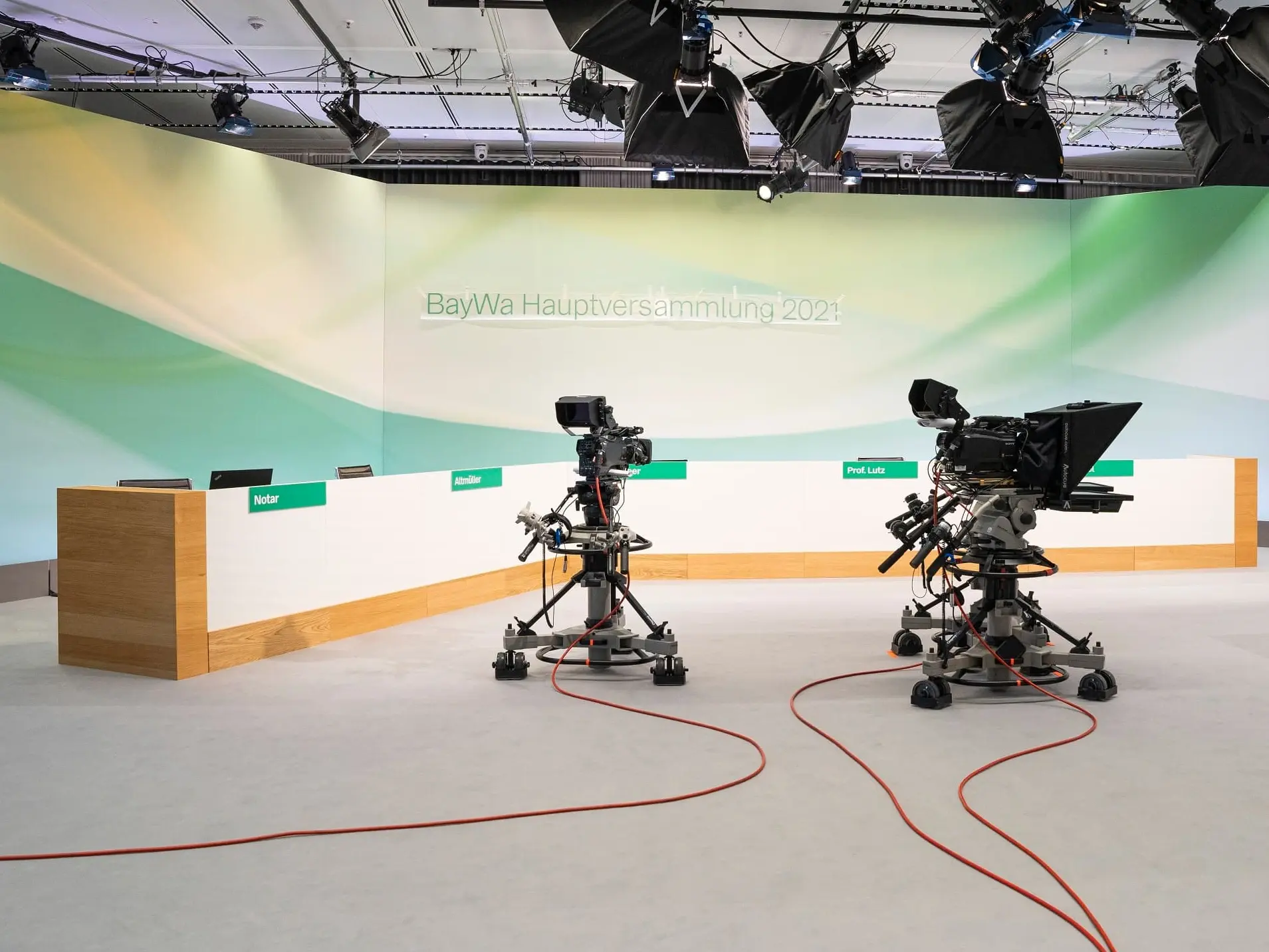 Fernsehstudio zur BayWa Hauptversammlung