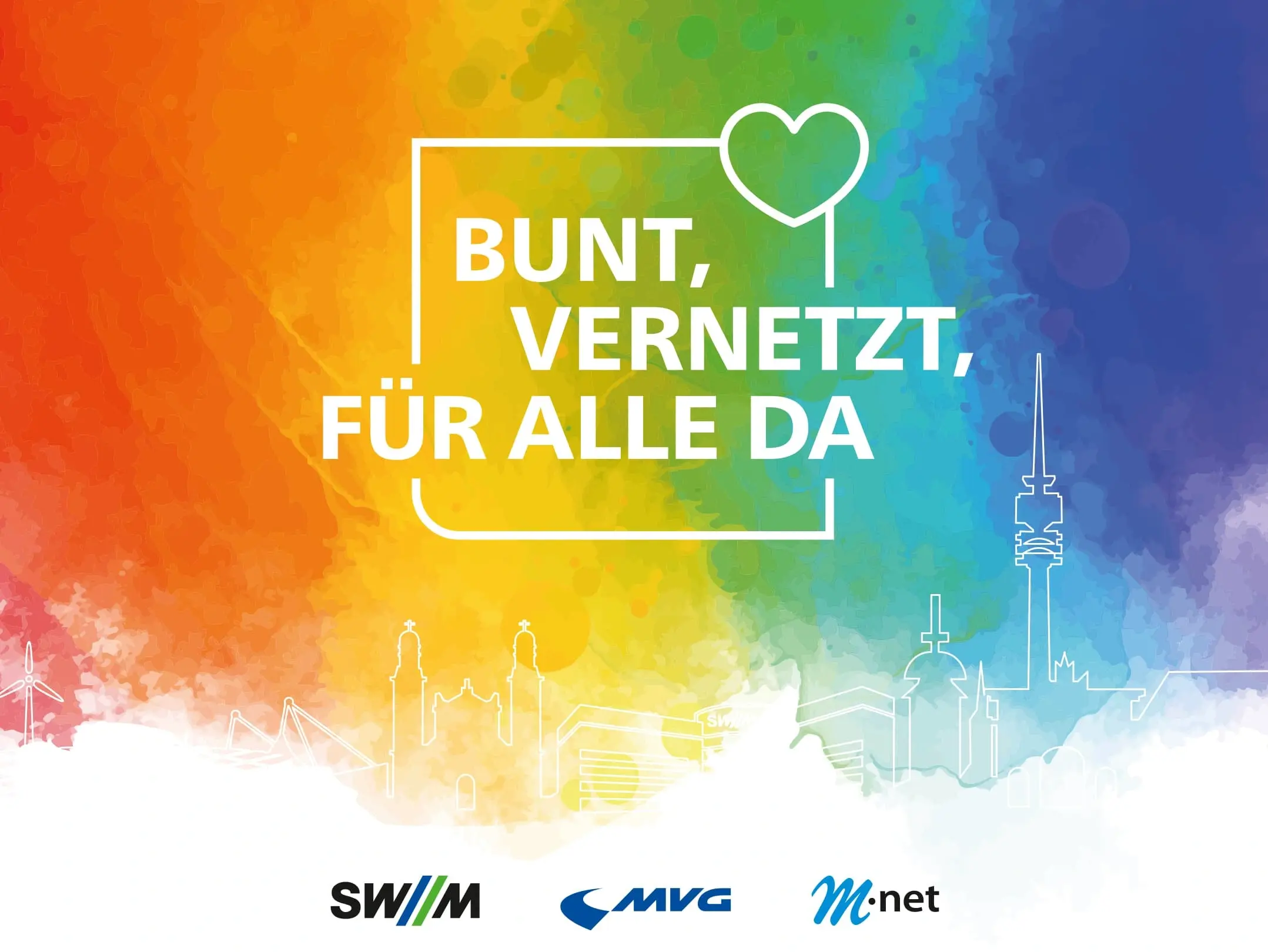 Gemeinsames Christopher Street Day Logo von SWM und M-net