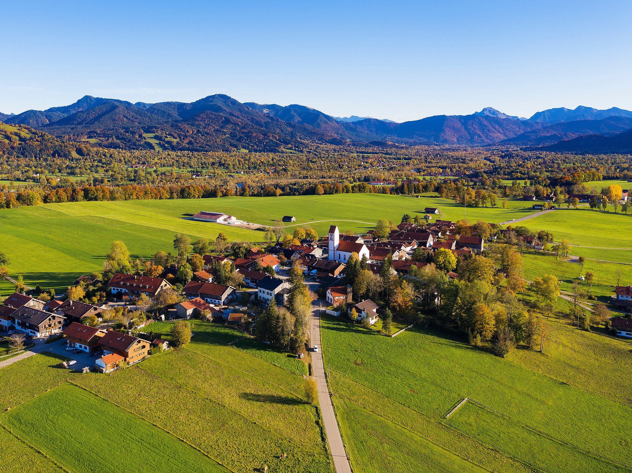 Luftbild eines ländlichen Gebiets
