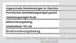 Die einzelnen Posten Ihrer Rechnung im Überblick