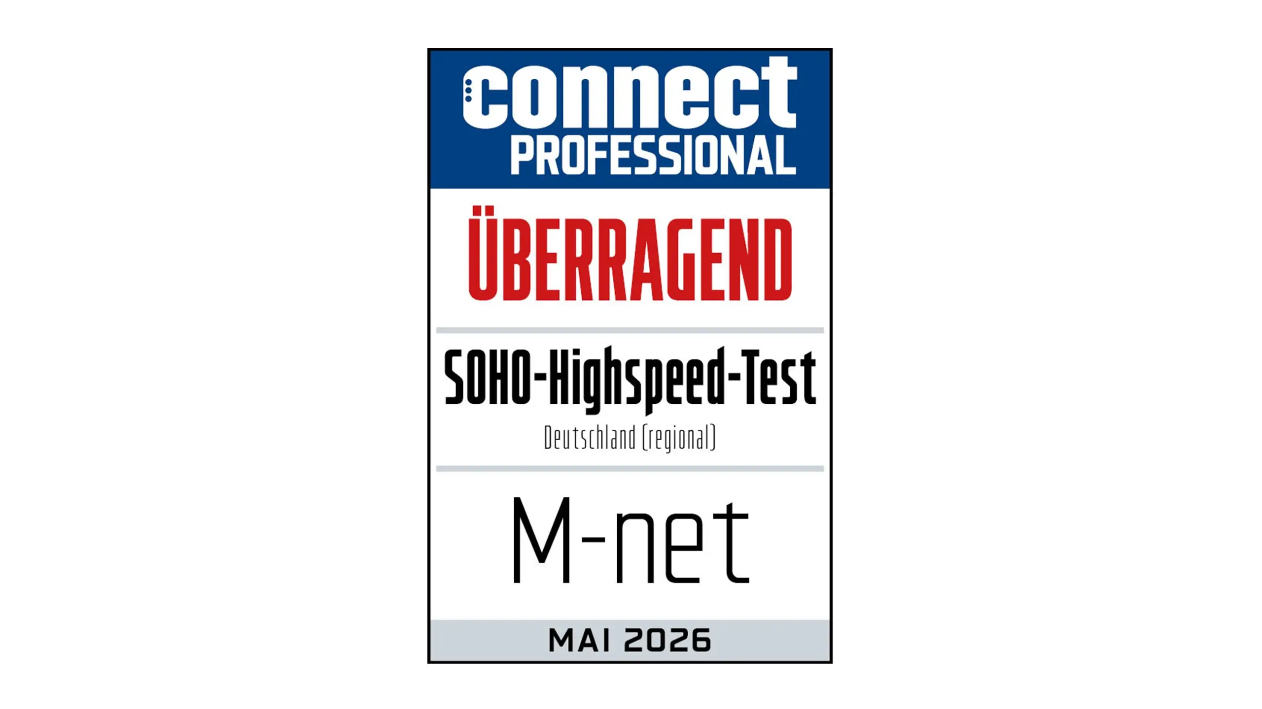 Siegel der Auszeichnung für M-net von connect professional